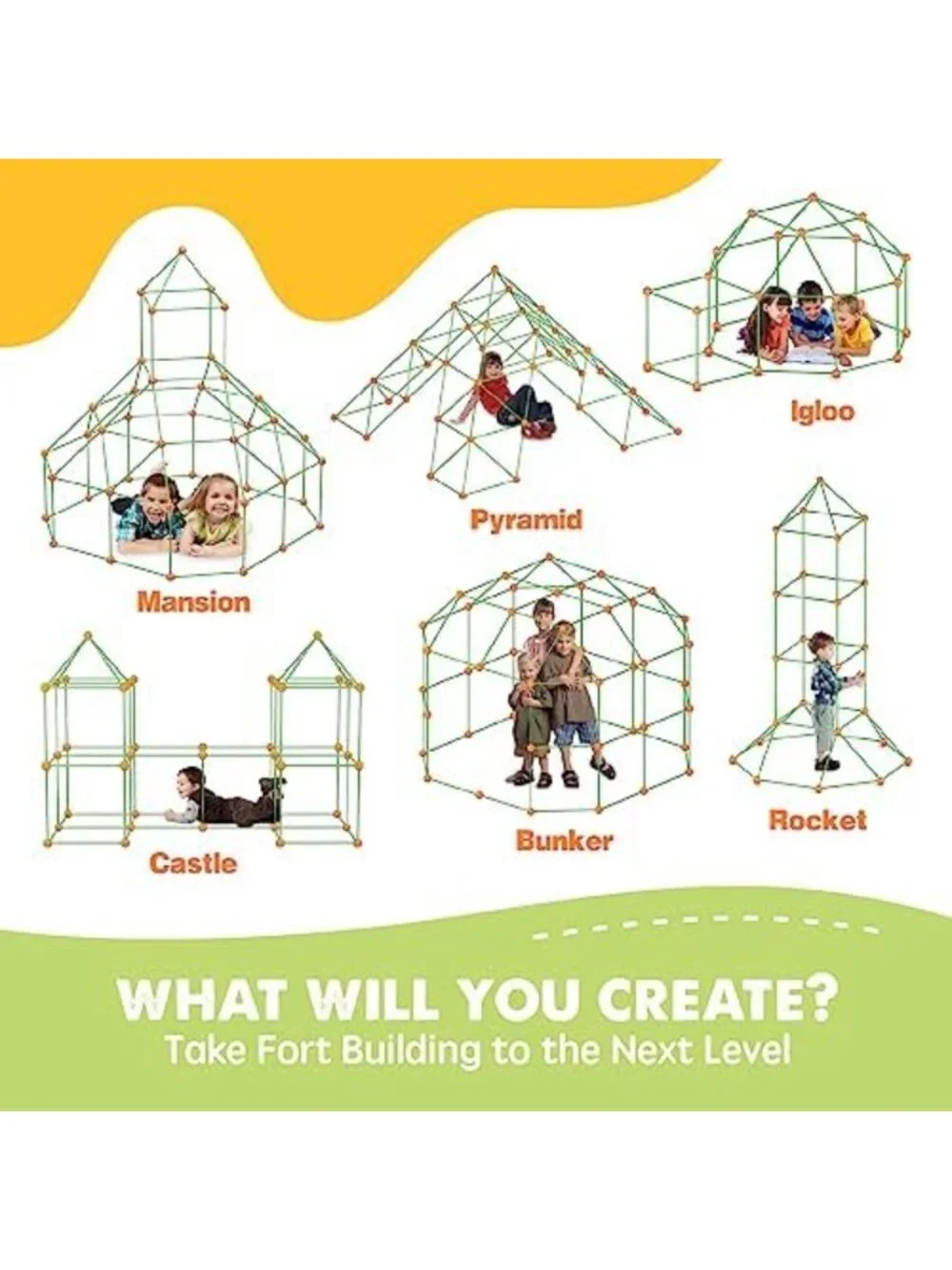STEM Fort Building Kit for Kids 4-12 | Creative Construction Toy for Imaginative